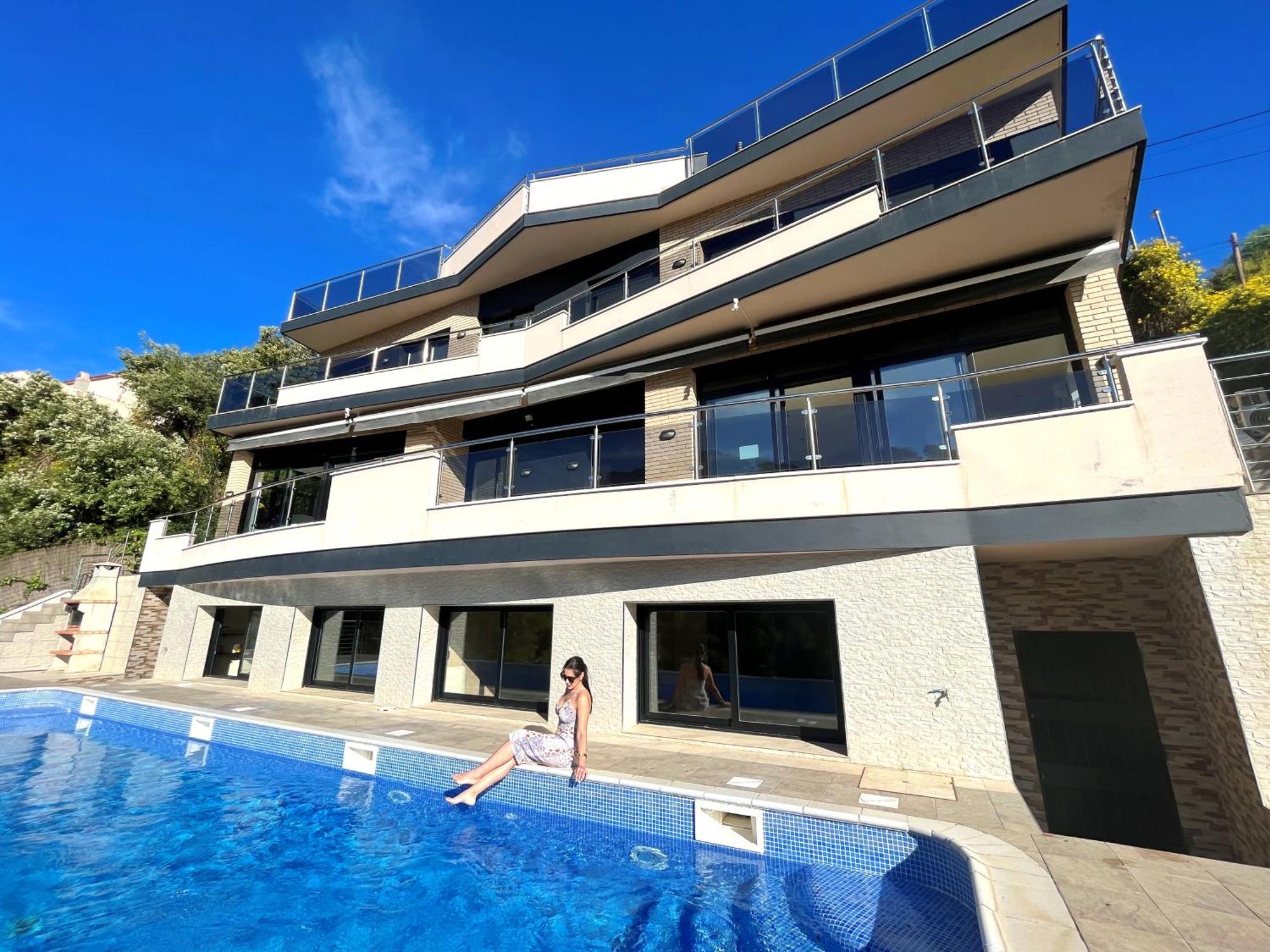 Villa De Lujo Con Vistas Al Mar Y Piscina Privada Santa Susanna Eksteriør bilde